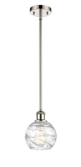 Athens Deco Swirl - 1 Light - 6 inch - Polished Nickel - Stem hung - Mini Pendant (3442|516-1S-PN-G1213-6CL)