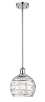 Athens Deco Swirl - 1 Light - 8 inch - Polished Chrome - Stem hung - Mini Pendant (3442|516-1S-PC-G1213-8CL)