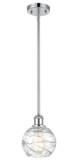 Athens Deco Swirl - 1 Light - 6 inch - Polished Chrome - Stem hung - Mini Pendant (3442|516-1S-PC-G1213-6CL)