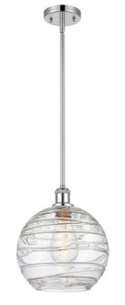 Athens Deco Swirl - 1 Light - 10 inch - Polished Chrome - Stem hung - Mini Pendant (3442|516-1S-PC-G1213-10CL)