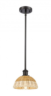 Bristol Natural II - 1 Light - 8 inch - Oil Rubbed Bronze - Stem hung - Mini Pendant (3442|516-1S-OB-NBD2-75-NAT)