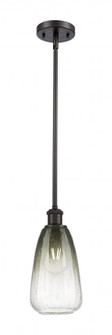 Brookhaven Almond - 1 Light - 6 inch - Oil Rubbed Bronze - Stem hung - Mini Pendant (3442|516-1S-OB-G480-6SL)