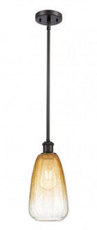 Brookhaven Almond - 1 Light - 6 inch - Oil Rubbed Bronze - Stem hung - Mini Pendant (3442|516-1S-OB-G480-6AM)