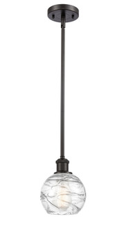 Athens Deco Swirl - 1 Light - 6 inch - Oil Rubbed Bronze - Stem hung - Mini Pendant (3442|516-1S-OB-G1213-6CL)