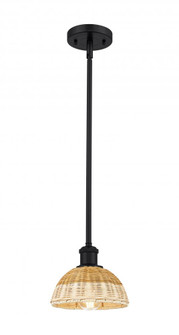 Bristol Natural II - 1 Light - 8 inch - Matte Black - Stem hung - Mini Pendant (3442|516-1S-BK-NBD2-75-NAT)