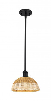 Bristol Natural II - 1 Light - 9 inch - Matte Black - Stem hung - Mini Pendant (3442|516-1S-BK-NBD2-9-NAT)