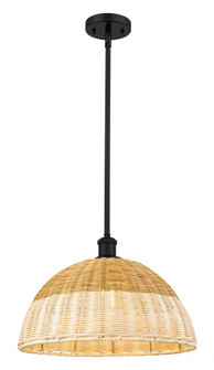 Bristol Natural II - 1 Light - 16 inch - Matte Black - Stem hung - Mini Pendant (3442|516-1S-BK-NBD2-16-NAT)