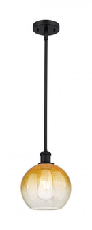 Brookhaven Globe - 1 Light - 8 inch - Matte Black - Stem hung - Mini Pendant (3442|516-1S-BK-G483-8AM)