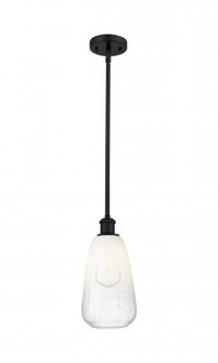 Brookhaven Almond - 1 Light - 6 inch - Matte Black - Stem hung - Mini Pendant (3442|516-1S-BK-G480-6OP)