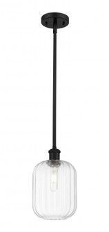 Preston Cylinder - 1 Light - 7 inch - Matte Black - Stem hung - Mini Pendant (3442|516-1S-BK-G460-7CL)