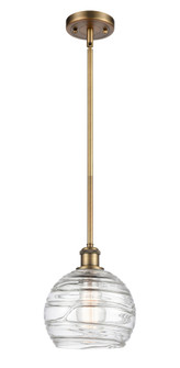 Athens Deco Swirl - 1 Light - 8 inch - Brushed Brass - Stem hung - Mini Pendant (3442|516-1S-BB-G1213-8CL)