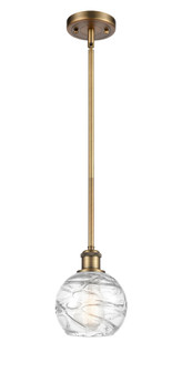 Athens Deco Swirl - 1 Light - 6 inch - Brushed Brass - Stem hung - Mini Pendant (3442|516-1S-BB-G1213-6CL)