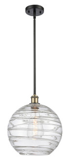 Athens Deco Swirl - 1 Light - 12 inch - Black Antique Brass - Stem hung - Mini Pendant (3442|516-1S-BAB-G1213-12CL)