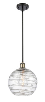Athens Deco Swirl - 1 Light - 10 inch - Black Antique Brass - Stem hung - Mini Pendant (3442|516-1S-BAB-G1213-10CL)