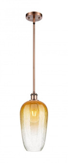 Brookhaven Flute - 1 Light - 7 inch - Antique Copper - Stem hung - Mini Pendant (3442|516-1S-AC-G484-7AM)
