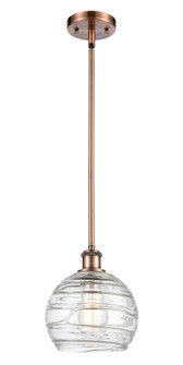Athens Deco Swirl - 1 Light - 8 inch - Antique Copper - Stem hung - Mini Pendant (3442|516-1S-AC-G1213-8CL)