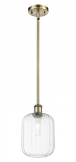 Preston Cylinder - 1 Light - 7 inch - Antique Brass - Stem hung - Mini Pendant (3442|516-1S-AB-G460-7CL)
