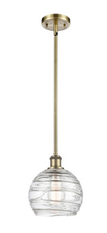 Athens Deco Swirl - 1 Light - 8 inch - Antique Brass - Stem hung - Mini Pendant (3442|516-1S-AB-G1213-8CL)