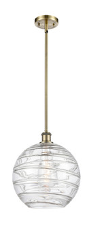 Athens Deco Swirl - 1 Light - 12 inch - Antique Brass - Stem hung - Mini Pendant (3442|516-1S-AB-G1213-12CL)