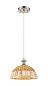 Bristol Natural II - 1 Light - 9 inch - Brushed Satin Nickel - Cord hung - Mini Pendant (3442|516-1P-SN-NBD2-9-NAT)