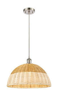 Bristol Natural II - 1 Light - 16 inch - Brushed Satin Nickel - Cord hung - Mini Pendant (3442|516-1P-SN-NBD2-16-NAT)