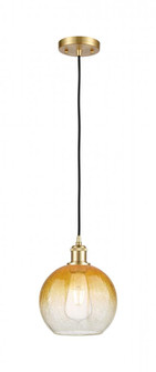Brookhaven Globe - 1 Light - 8 inch - Satin Gold - Cord hung - Mini Pendant (3442|516-1P-SG-G483-8AM)