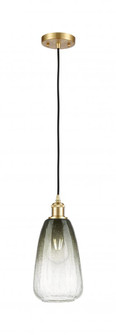 Brookhaven Almond - 1 Light - 6 inch - Satin Gold - Cord hung - Mini Pendant (3442|516-1P-SG-G480-6SL)