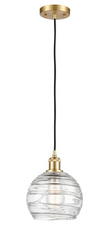 Athens Deco Swirl - 1 Light - 8 inch - Satin Gold - Cord hung - Mini Pendant (3442|516-1P-SG-G1213-8CL)