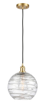 Athens Deco Swirl - 1 Light - 10 inch - Satin Gold - Cord hung - Mini Pendant (3442|516-1P-SG-G1213-10CL)