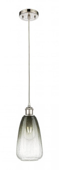 Brookhaven Almond - 1 Light - 6 inch - Polished Nickel - Cord hung - Mini Pendant (3442|516-1P-PN-G480-6SL)