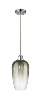 Brookhaven Flute - 1 Light - 7 inch - Polished Chrome - Cord hung - Mini Pendant (3442|516-1P-PC-G484-7SL)