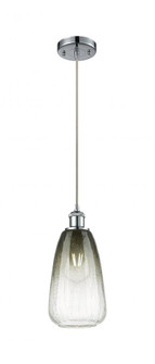 Brookhaven Almond - 1 Light - 6 inch - Polished Chrome - Cord hung - Mini Pendant (3442|516-1P-PC-G480-6SL)