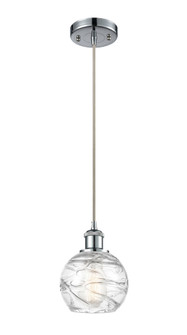 Athens Deco Swirl - 1 Light - 6 inch - Polished Chrome - Cord hung - Mini Pendant (3442|516-1P-PC-G1213-6CL)