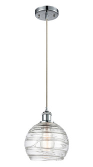 Athens Deco Swirl - 1 Light - 8 inch - Polished Chrome - Cord hung - Mini Pendant (3442|516-1P-PC-G1213-8CL)