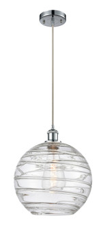 Athens Deco Swirl - 1 Light - 12 inch - Polished Chrome - Cord hung - Mini Pendant (3442|516-1P-PC-G1213-12CL)