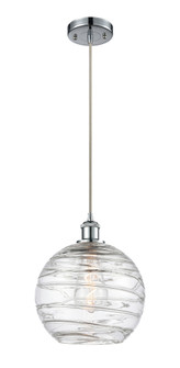 Athens Deco Swirl - 1 Light - 10 inch - Polished Chrome - Cord hung - Mini Pendant (3442|516-1P-PC-G1213-10CL)