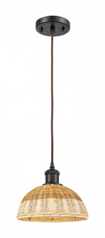 Bristol Natural II - 1 Light - 9 inch - Oil Rubbed Bronze - Cord hung - Mini Pendant (3442|516-1P-OB-NBD2-9-NAT)