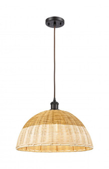 Bristol Natural II - 1 Light - 16 inch - Oil Rubbed Bronze - Cord hung - Mini Pendant (3442|516-1P-OB-NBD2-16-NAT)