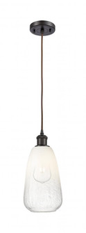 Brookhaven Almond - 1 Light - 6 inch - Oil Rubbed Bronze - Cord hung - Mini Pendant (3442|516-1P-OB-G480-6OP)