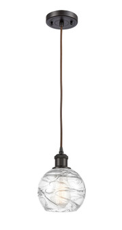 Athens Deco Swirl - 1 Light - 6 inch - Oil Rubbed Bronze - Cord hung - Mini Pendant (3442|516-1P-OB-G1213-6CL)