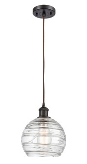 Athens Deco Swirl - 1 Light - 8 inch - Oil Rubbed Bronze - Cord hung - Mini Pendant (3442|516-1P-OB-G1213-8CL)