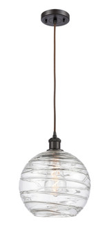 Athens Deco Swirl - 1 Light - 10 inch - Oil Rubbed Bronze - Cord hung - Mini Pendant (3442|516-1P-OB-G1213-10CL)