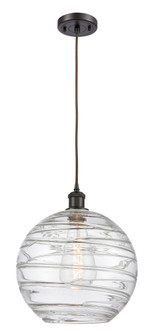 Athens Deco Swirl - 1 Light - 12 inch - Oil Rubbed Bronze - Cord hung - Mini Pendant (3442|516-1P-OB-G1213-12CL)