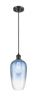 Brookhaven Flute - 1 Light - 7 inch - Matte Black - Cord hung - Mini Pendant (3442|516-1P-BK-G484-7SB)