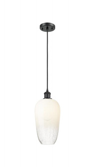 Brookhaven Flute - 1 Light - 7 inch - Matte Black - Cord hung - Mini Pendant (3442|516-1P-BK-G484-7OP)