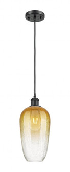 Brookhaven Flute - 1 Light - 7 inch - Matte Black - Cord hung - Mini Pendant (3442|516-1P-BK-G484-7AM)