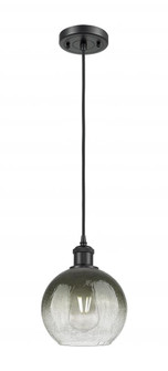 Brookhaven Globe - 1 Light - 8 inch - Matte Black - Cord hung - Mini Pendant (3442|516-1P-BK-G483-8SL)