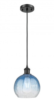 Brookhaven Globe - 1 Light - 8 inch - Matte Black - Cord hung - Mini Pendant (3442|516-1P-BK-G483-8SB)