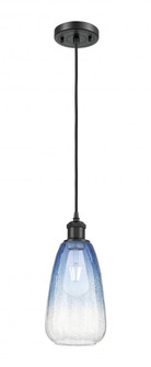 Brookhaven Almond - 1 Light - 6 inch - Matte Black - Cord hung - Mini Pendant (3442|516-1P-BK-G480-6SB)