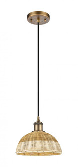 Bristol Natural II - 1 Light - 9 inch - Brushed Brass - Cord hung - Mini Pendant (3442|516-1P-BB-NBD2-9-NAT)